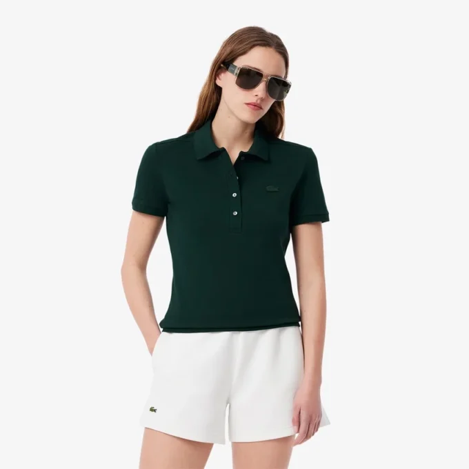 Polo Mini Piqua Elástico de Corte Justo L.12.12 para Mulher