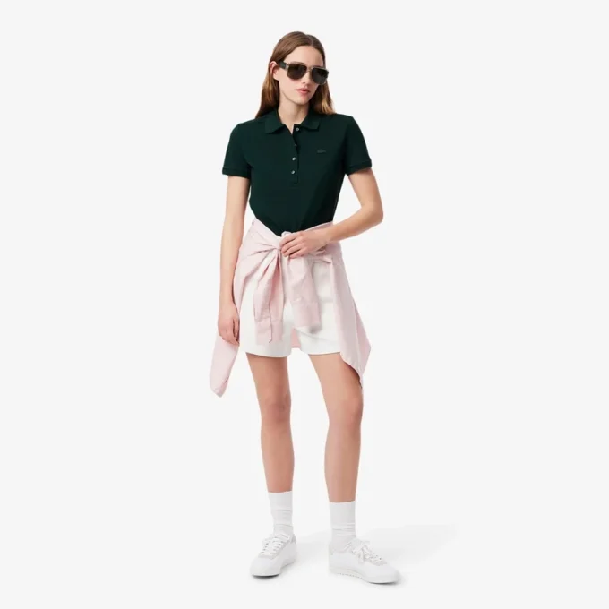 Polo Mini Piqua Elástico de Corte Justo L.12.12 para Mulher