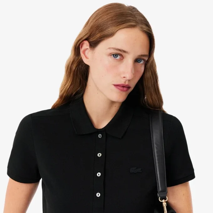 Polo Mini Piqua Elástico de Corte Justo L.12.12 para Mulher
