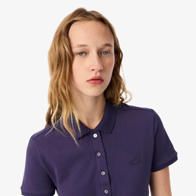 Polo Mini Piqua Elástico de Corte Justo L.12.12 para Mulher