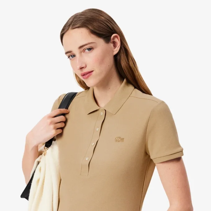Polo Mini Piqua Elástico de Corte Justo L.12.12 para Mulher