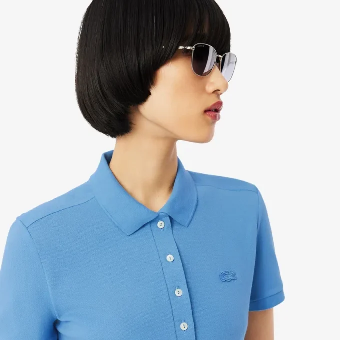 Polo Mini Piqua Elástico de Corte Justo L.12.12 para Mulher