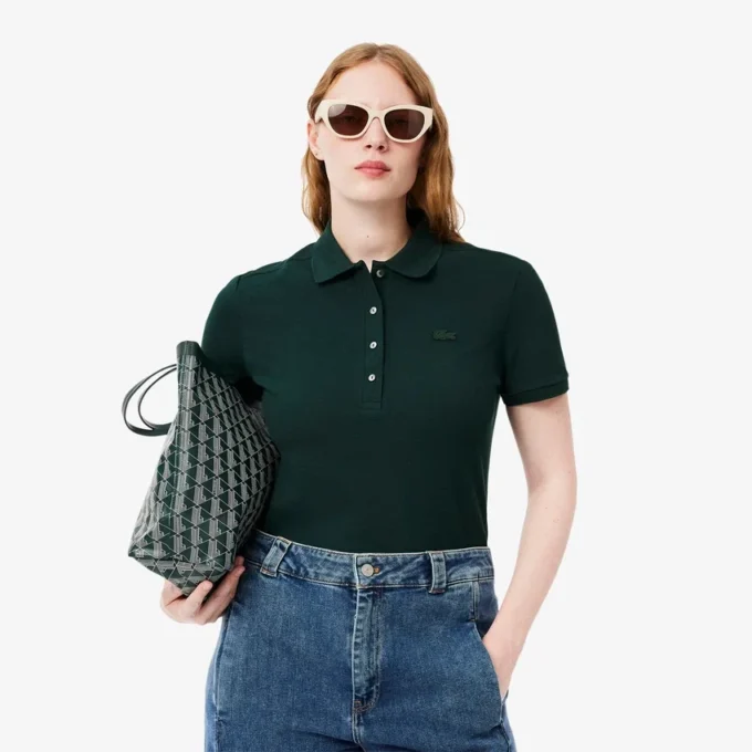 Polo Mini Piqua Elástico de Corte Justo L.12.12 para Mulher
