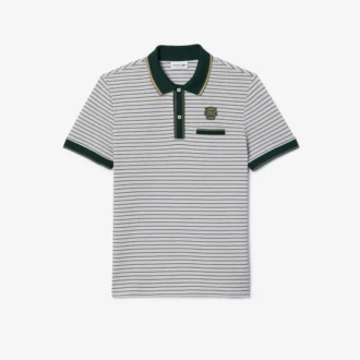 Polo Mini Piqua às riscas com corte regular para homem
