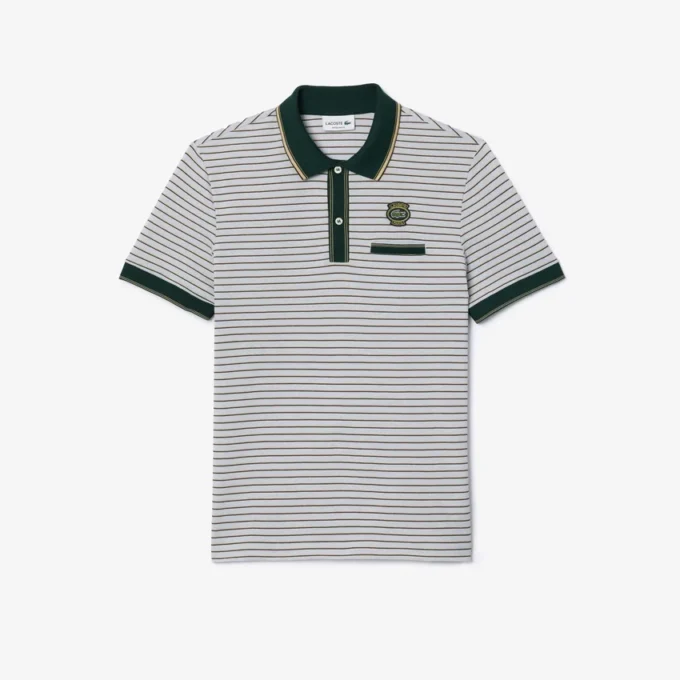 Polo Mini Piqua às riscas com corte regular para homem