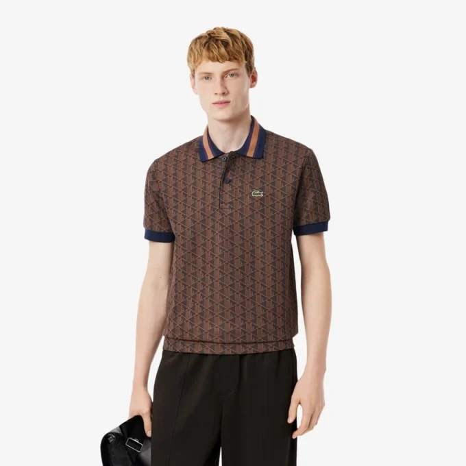 Polo Monograma de Corte Clássico para Homem