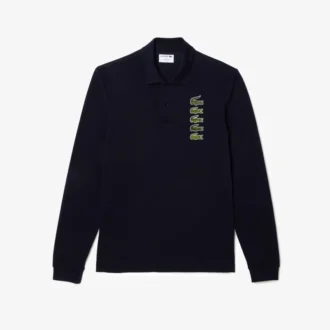 Polo Original L.12.12 de manga comprida com vários emblemas para homem