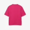Polo oversized em cetim com detalhe de emblema da passerelle