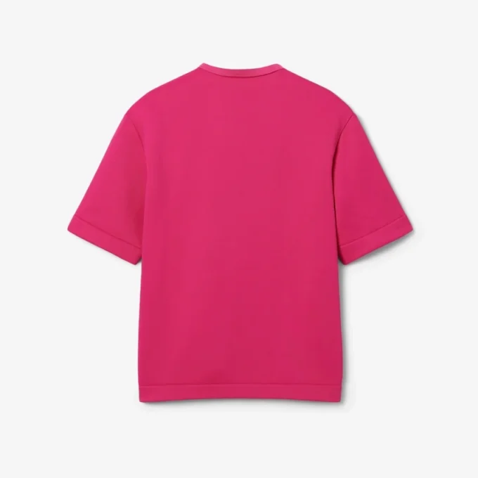 Polo oversized em cetim com detalhe de emblema da passerelle
