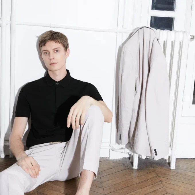 Polo Paris Stretch Piqua de corte regular para homem