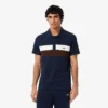 Polo Petit Piqué com blocos de cor e corte regular para homem