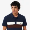 Polo Petit Piqué com blocos de cor e corte regular para homem