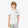 Polo Petit Piqué com gola às riscas para rapaz