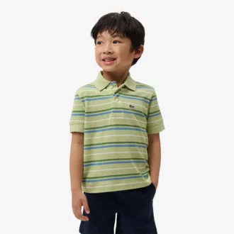 Polo Petit Piqué com riscas contrastantes