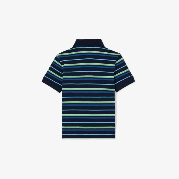 Polo Petit Piqué com riscas contrastantes