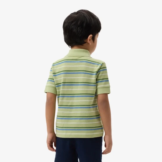 Polo Petit Piqué com riscas contrastantes