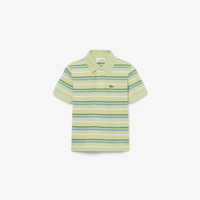 Polo Petit Piqué com riscas contrastantes