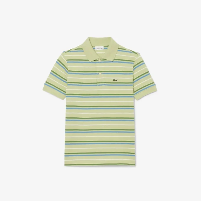 Polo Petit Piqué com riscas contrastantes para rapaz