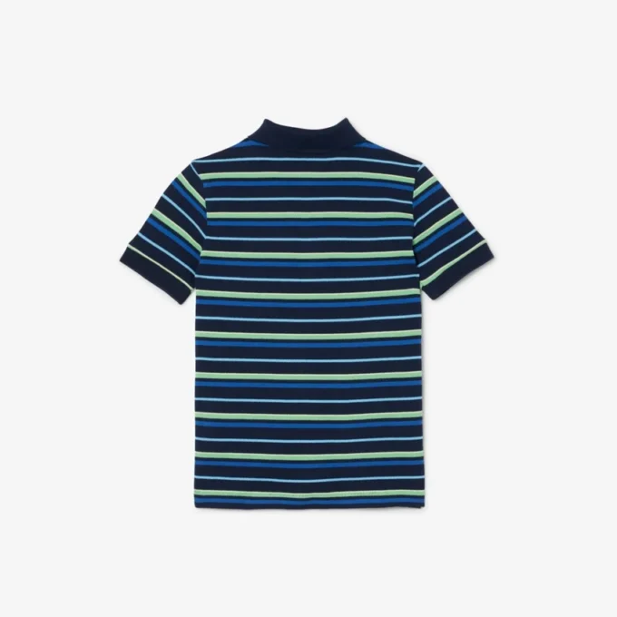 Polo Petit Piqué com riscas contrastantes para rapaz