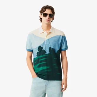 Polo Petit Piqué estampado de corte clássico para homem