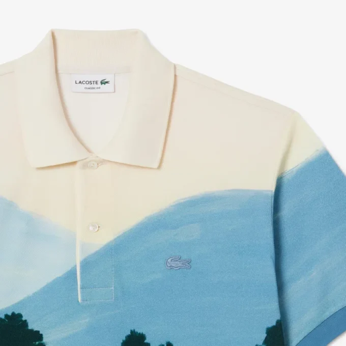 Polo Petit Piqué estampado de corte clássico para homem