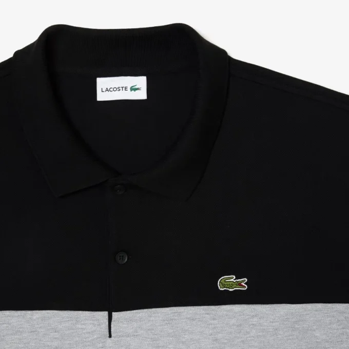 Polo Piqua Colorblock para homem, corte largo