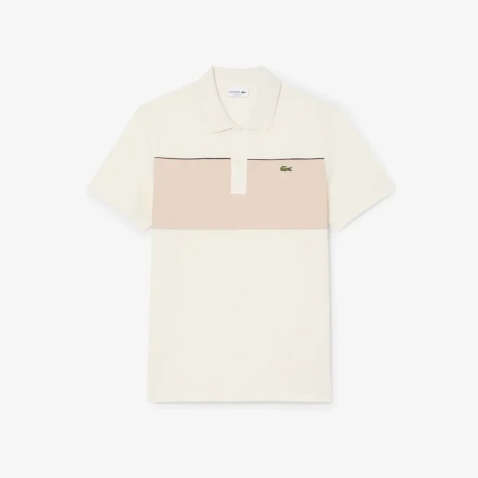 Polo Piqua com blocos de cor e corte regular