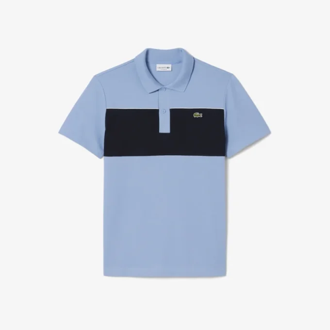 Polo Piqua com blocos de cor e corte regular