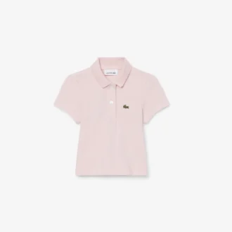 Polo Piqua com Gola Recortada para Meninas