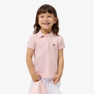Polo Piqua com Gola Recortada para Meninas