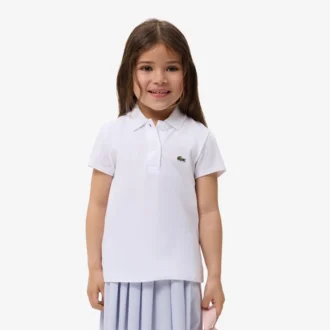 Polo Piqua com Gola Recortada para Meninas
