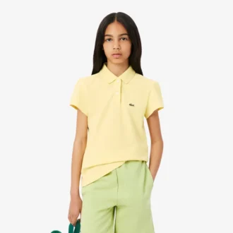 Polo Piqua com Gola Recortada para Meninas