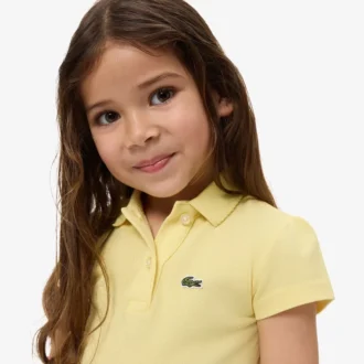Polo Piqua com Gola Recortada para Meninas