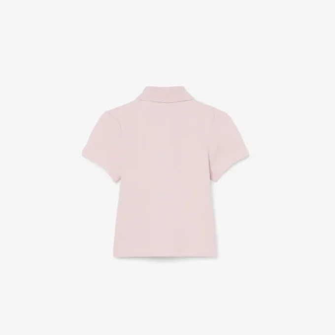 Polo Piqua com Gola Recortada para Meninas