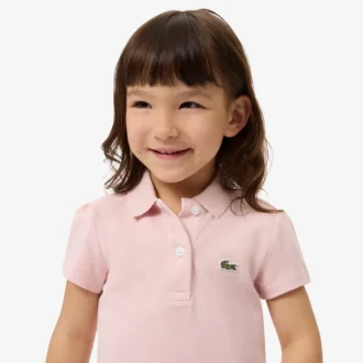 Polo Piqua com Gola Recortada para Meninas