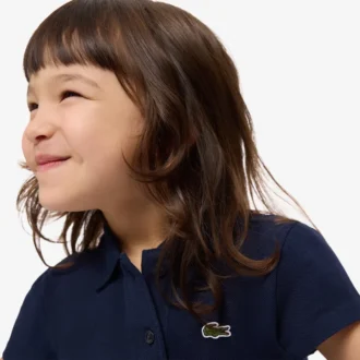 Polo Piqua com Gola Recortada para Meninas
