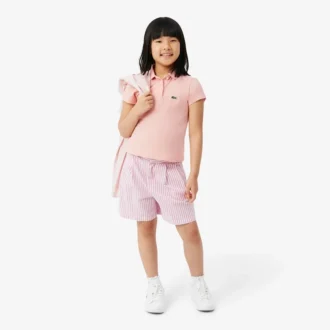 Polo Piqua com Gola Recortada para Meninas