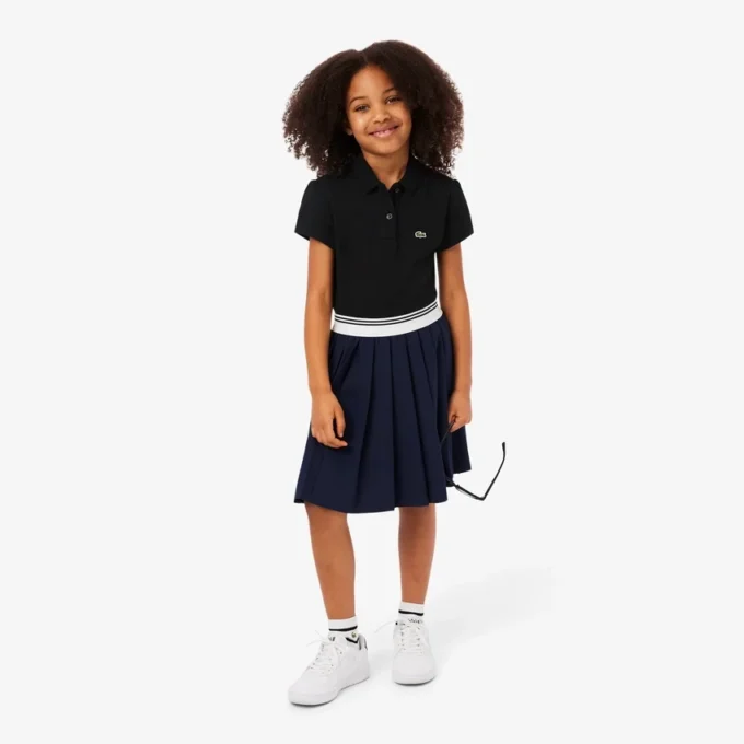 Polo Piqua com Gola Recortada para Meninas
