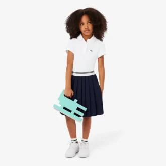 Polo Piqua com Gola Recortada para Meninas