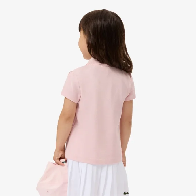 Polo Piqua com Gola Recortada para Meninas
