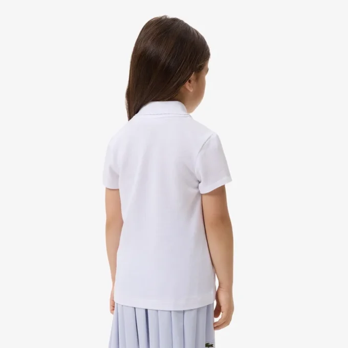 Polo Piqua com Gola Recortada para Meninas