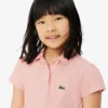 Polo Piqua com Gola Recortada para Meninas