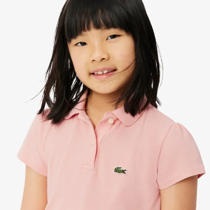 Polo Piqua com Gola Recortada para Meninas