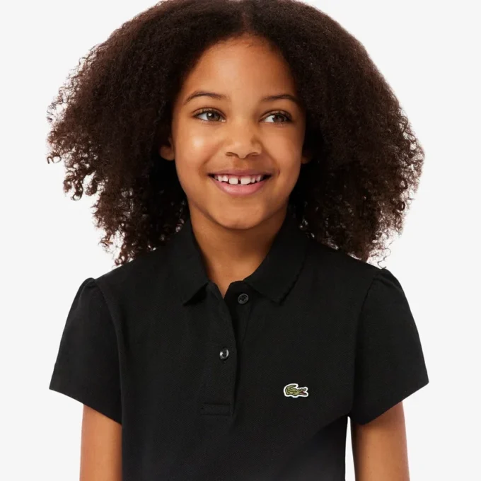 Polo Piqua com Gola Recortada para Meninas