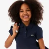 Polo Piqua com Gola Recortada para Meninas