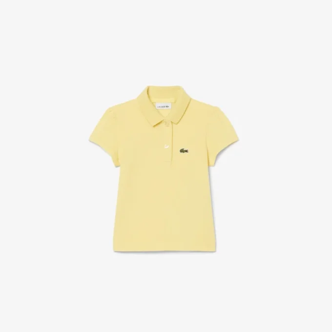 Polo Piqua com Gola Recortada para Meninas