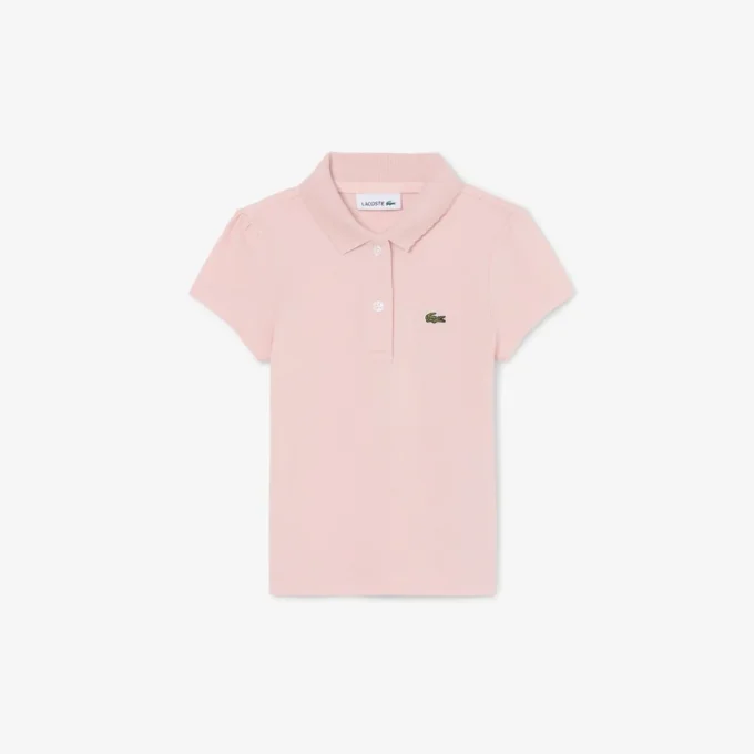 Polo Piqua com Gola Recortada para Meninas