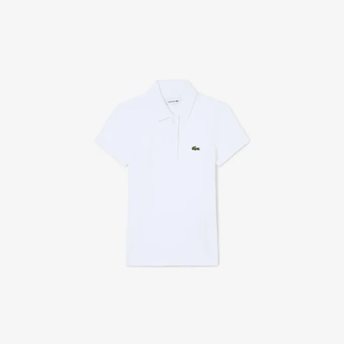 Polo Piqua com Gola Recortada para Meninas