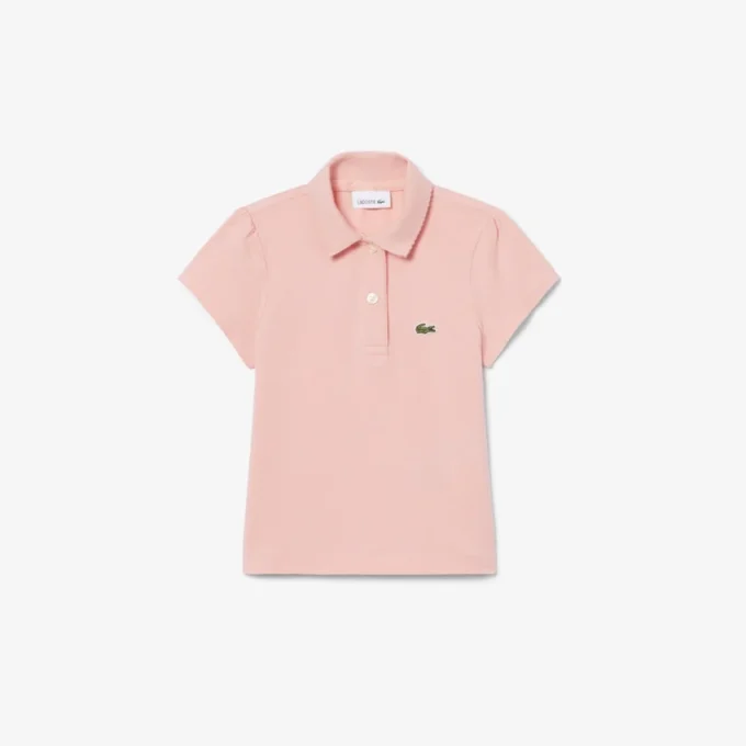 Polo Piqua com Gola Recortada para Meninas