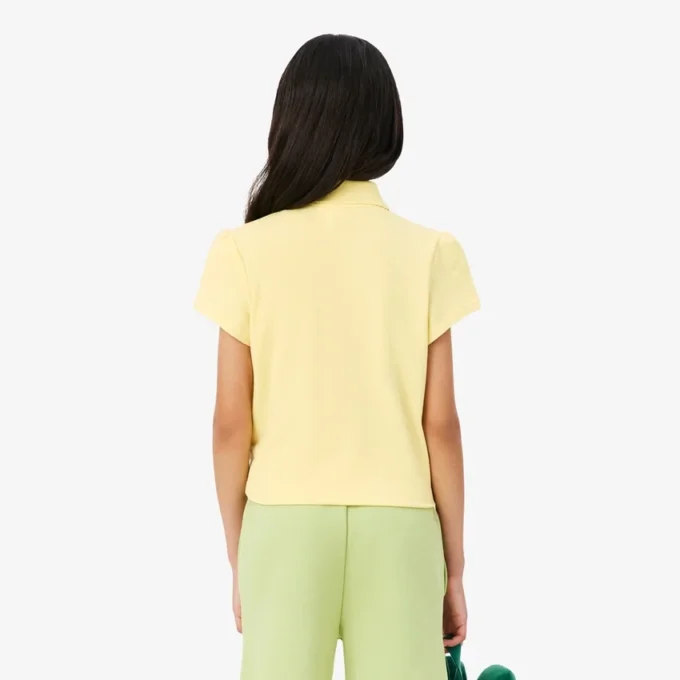 Polo Piqua com Gola Recortada para Meninas